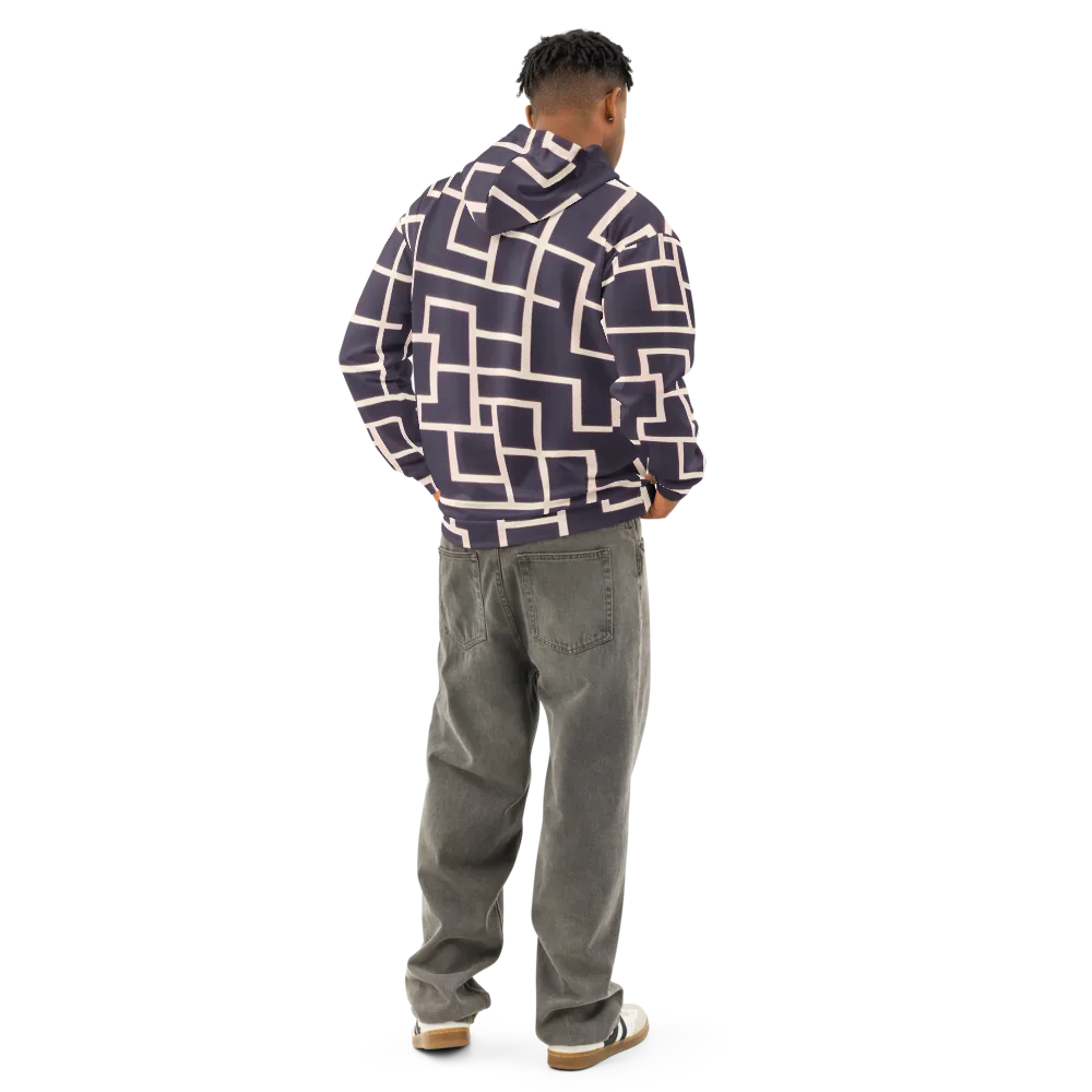 Gilded Gridlock on Cotton Hoodie — Back