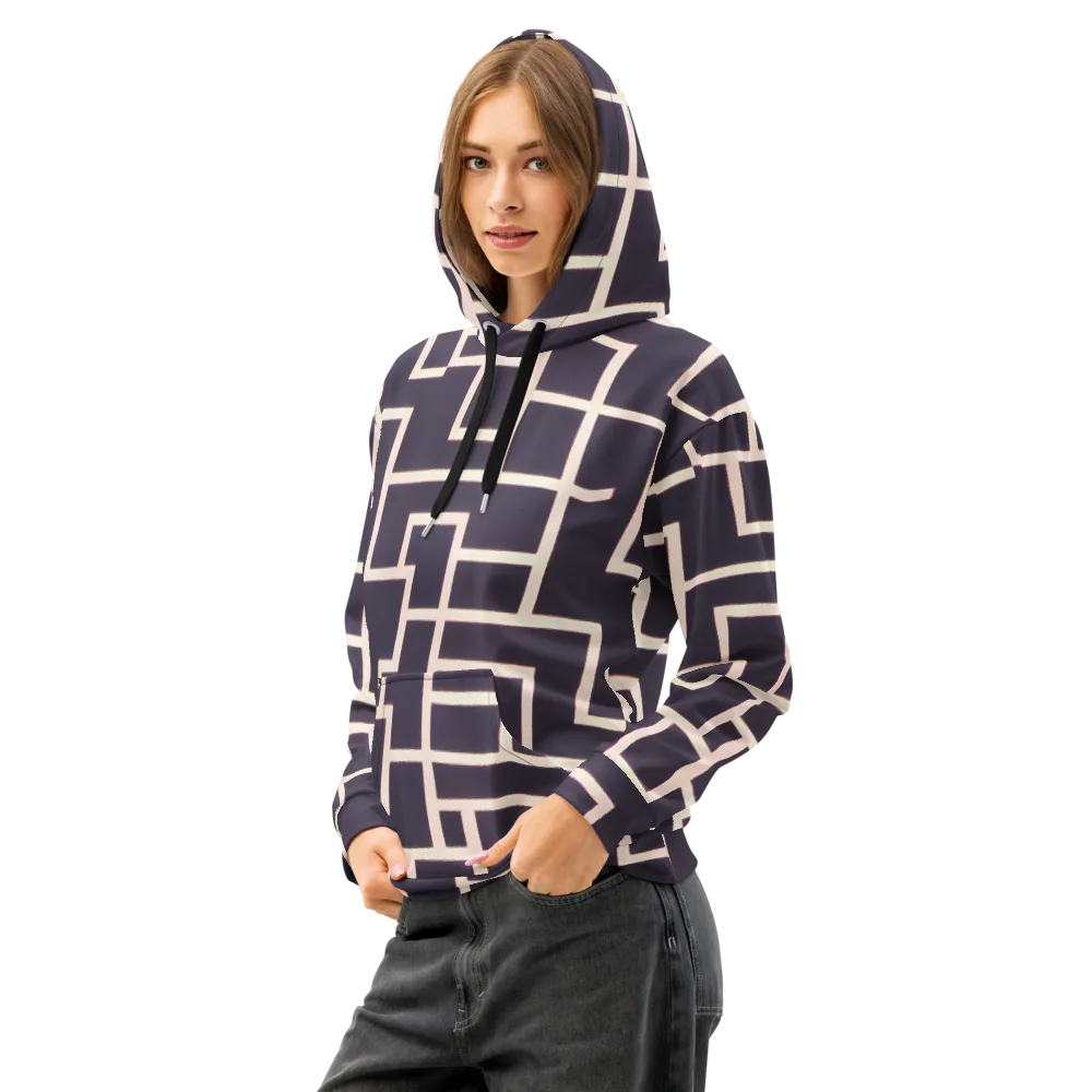 Gilded Gridlock on Cotton Hoodie — Left Front