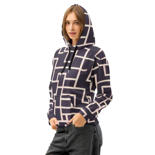 Gilded Gridlock on a Cotton Hoodie