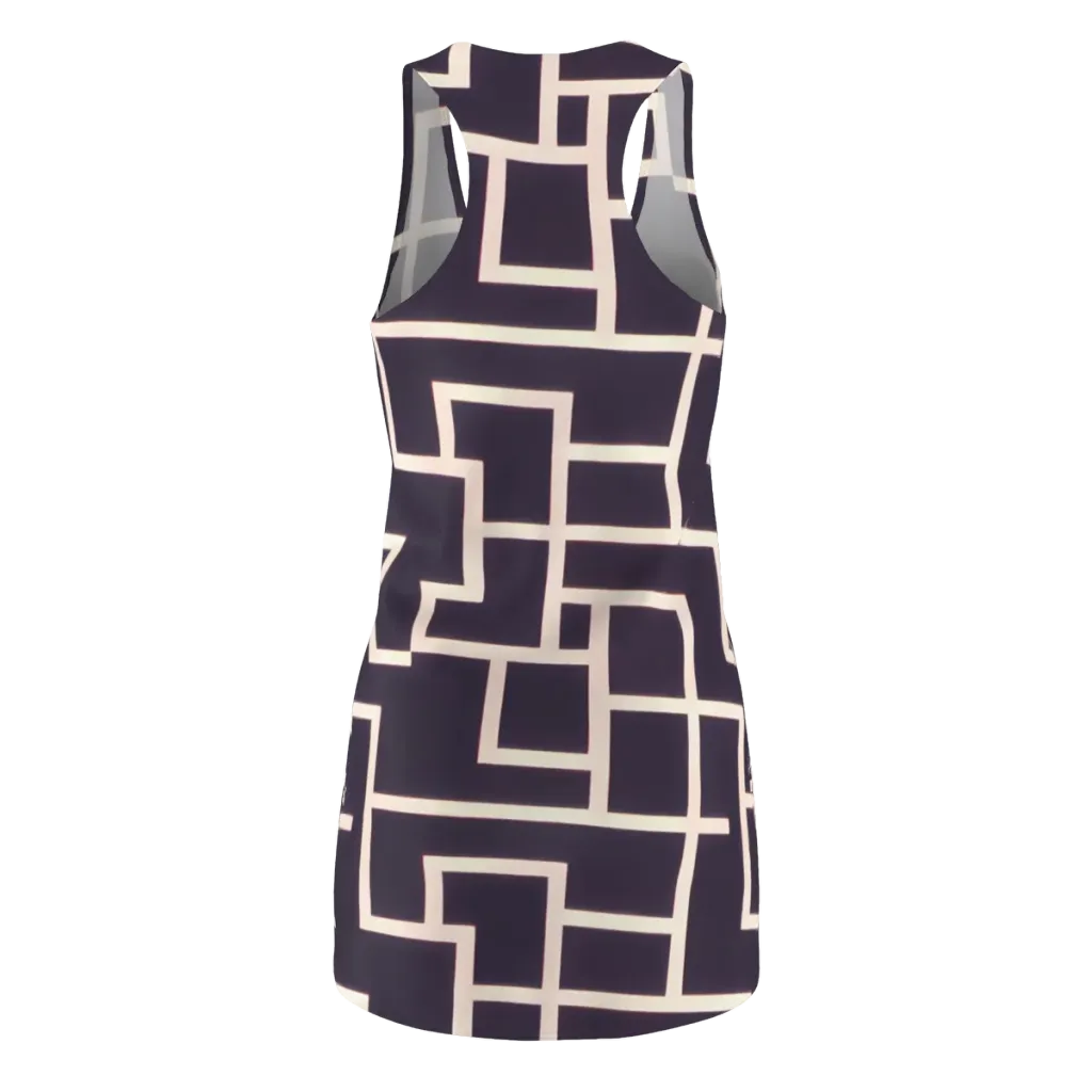 Gilded Gridlock on Racerback Dress — Back