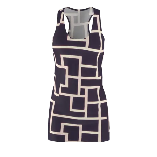 Gilded Gridlock on a Racerback Dress