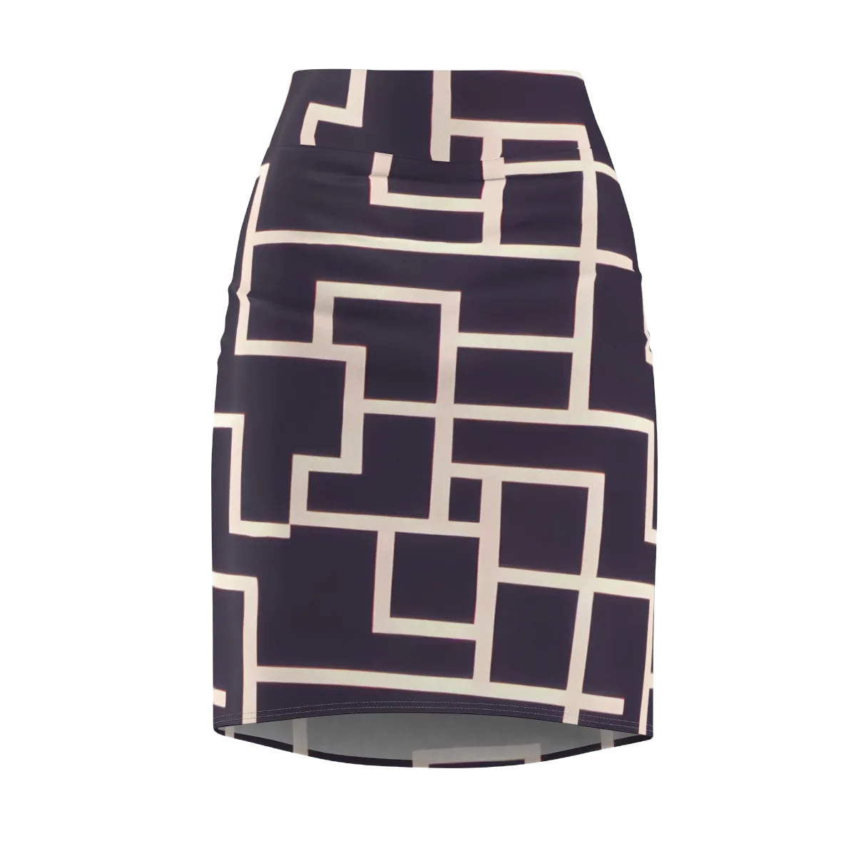 Gilded Gridlock on Pencil Skirt — Front