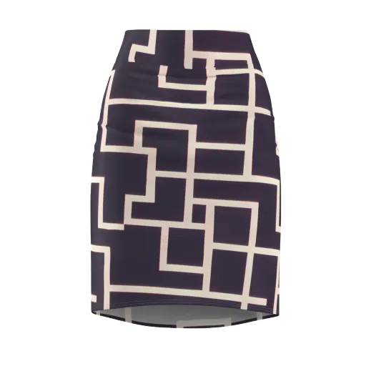 Gilded Gridlock on a Pencil Skirt