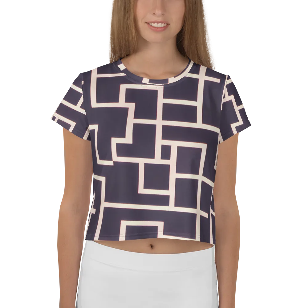 Gilded Gridlock on Crop Tee — Front