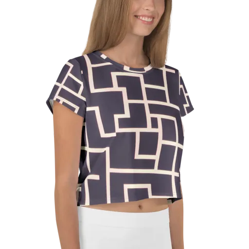 Gilded Gridlock on a Crop Tee