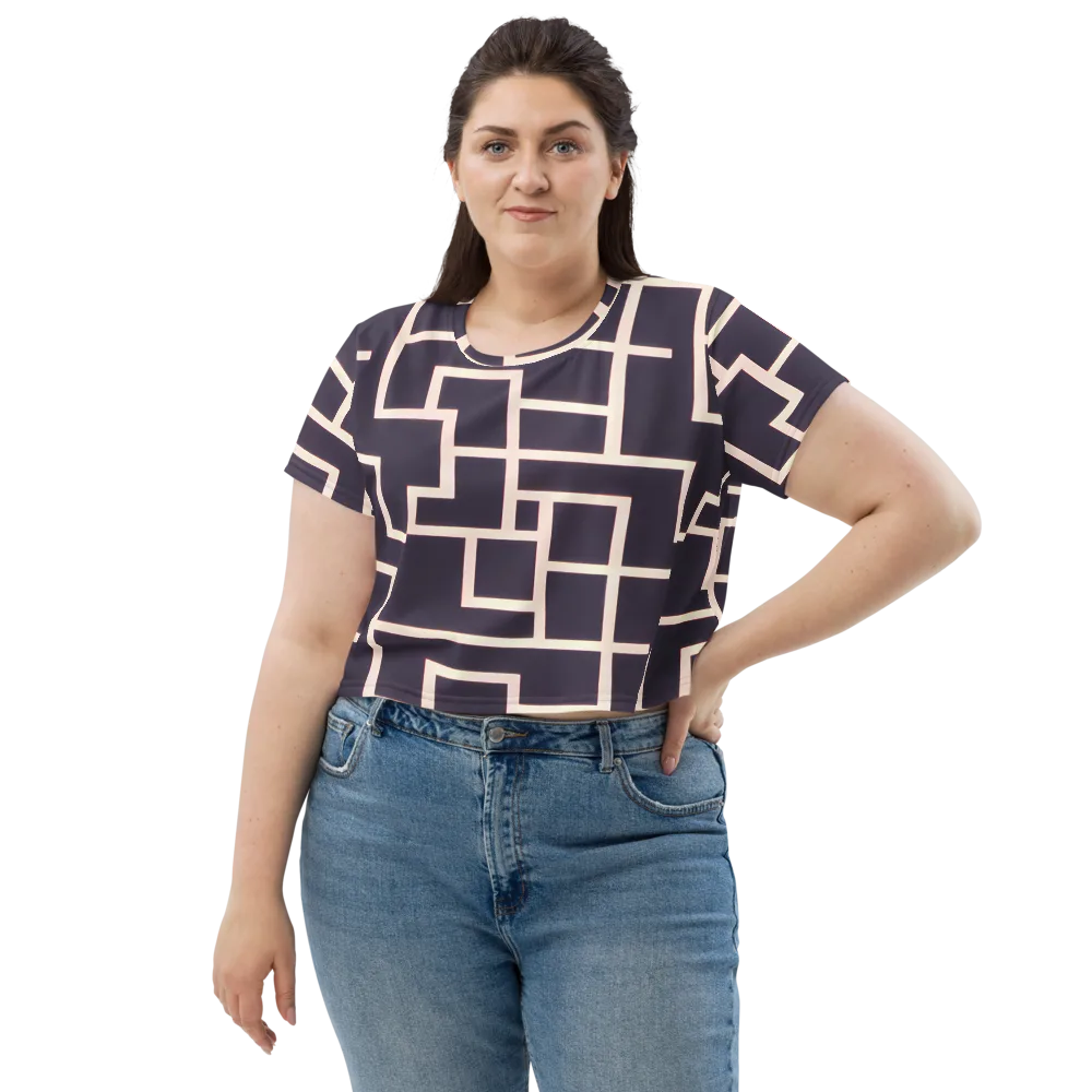 Gilded Gridlock on Crop Tee — Front