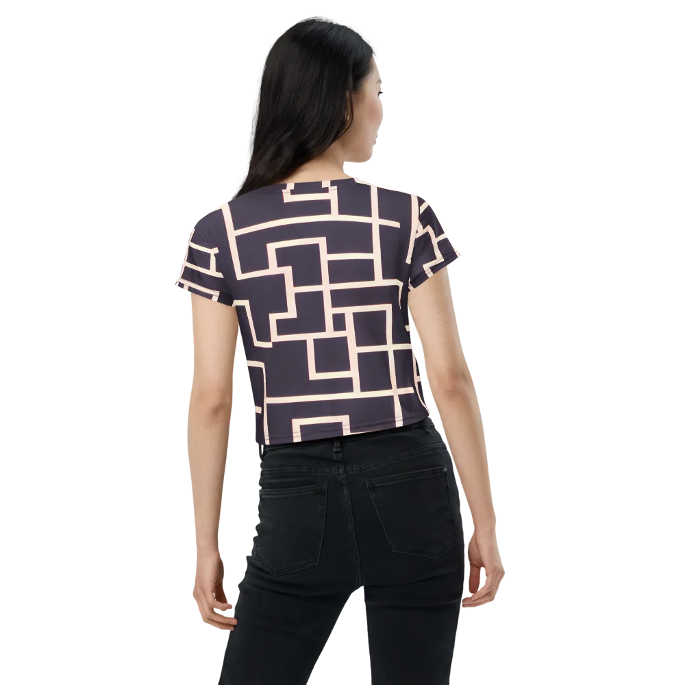 Gilded Gridlock on Crop Tee — Back