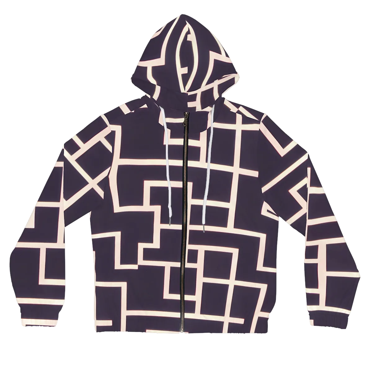 Gilded Gridlock on Women's Full-Zip Hoodie — Front