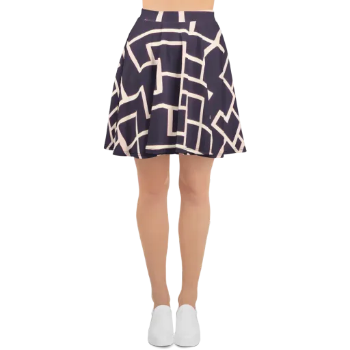 Gilded Gridlock on a Skater Skirt
