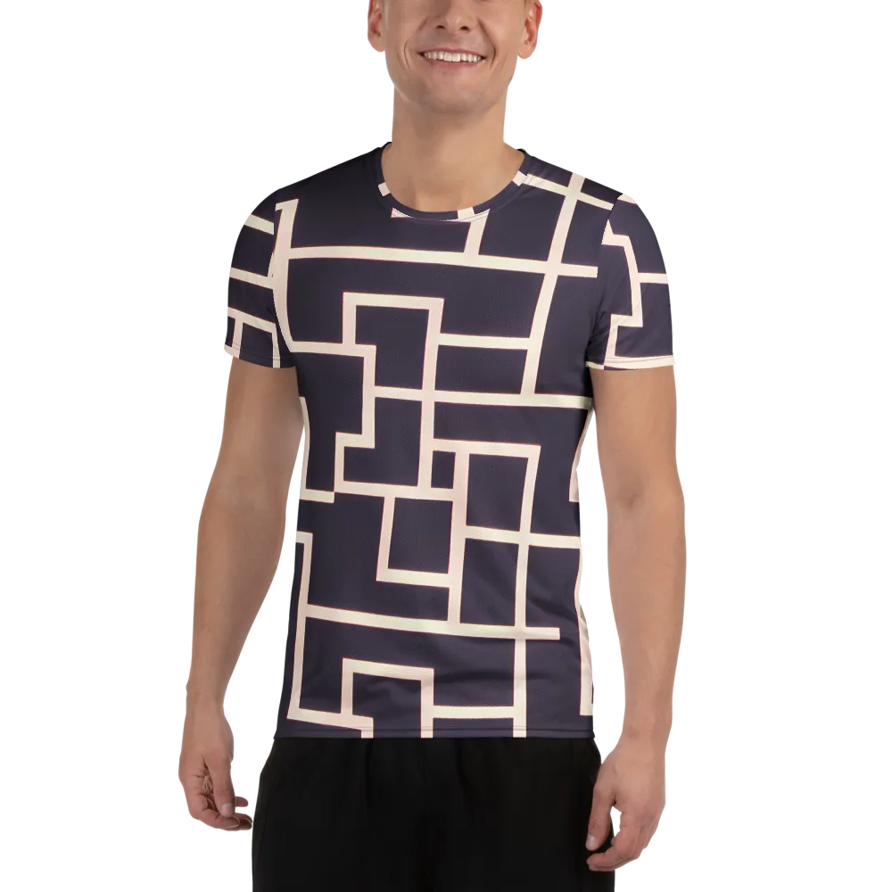 Gilded Gridlock on Men's Athletic T-Shirt — Front