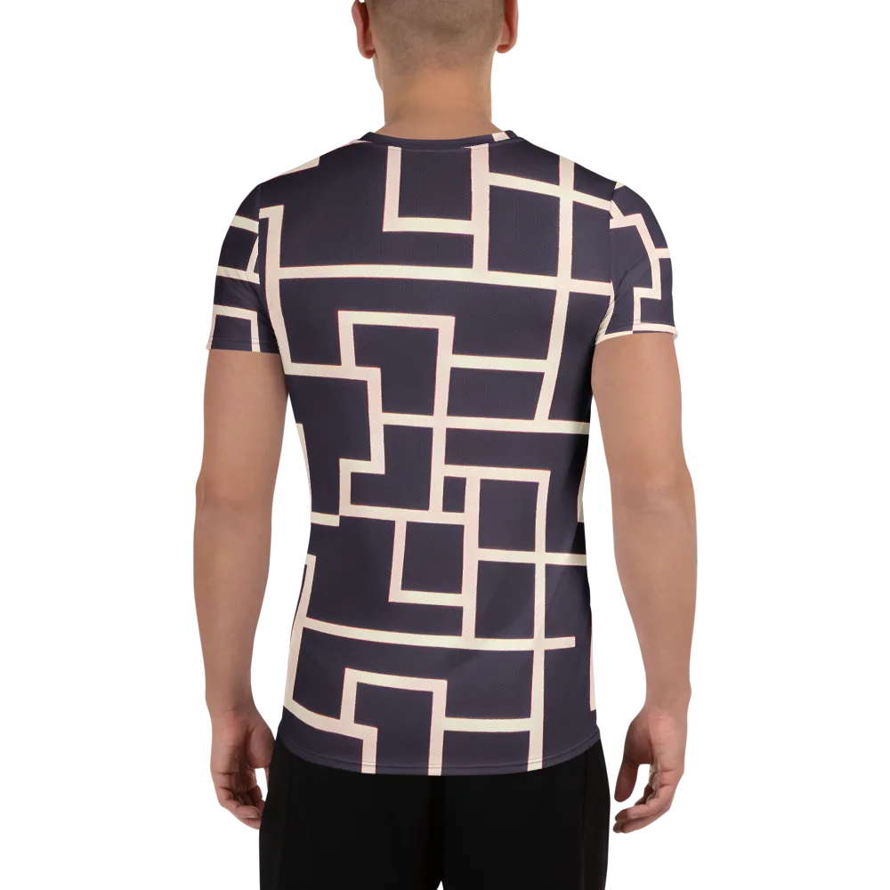 Gilded Gridlock on Men's Athletic T-Shirt — Back