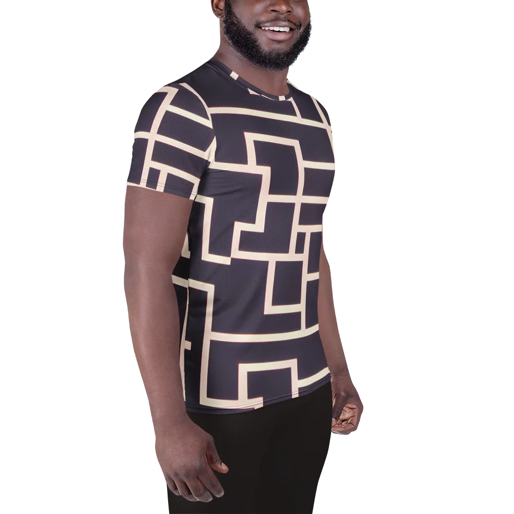 Gilded Gridlock on Men's Athletic T-Shirt — Right