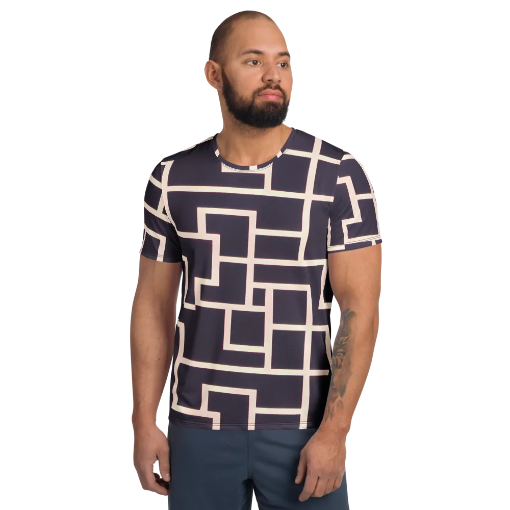 Gilded Gridlock on Men's Athletic T-Shirt — Front