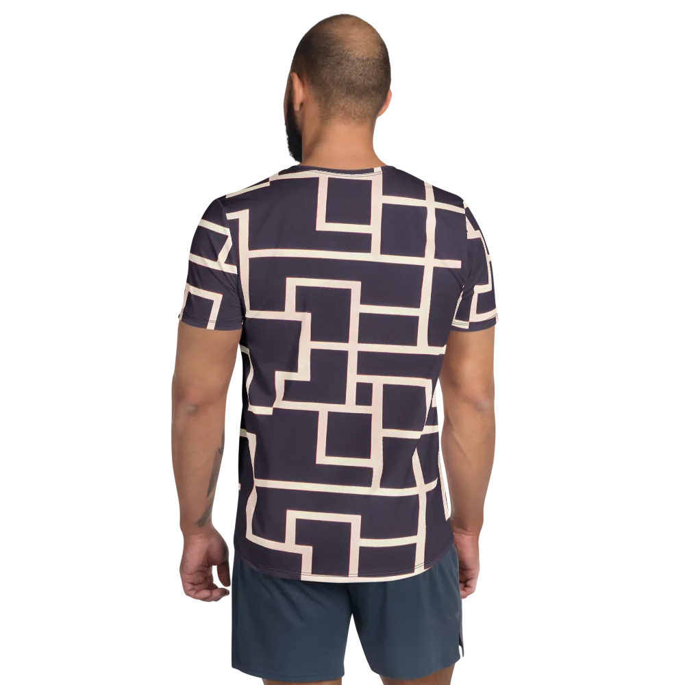 Gilded Gridlock on Men's Athletic T-Shirt — Back