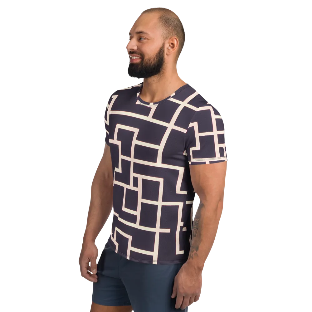 Gilded Gridlock on Men's Athletic T-Shirt — Left