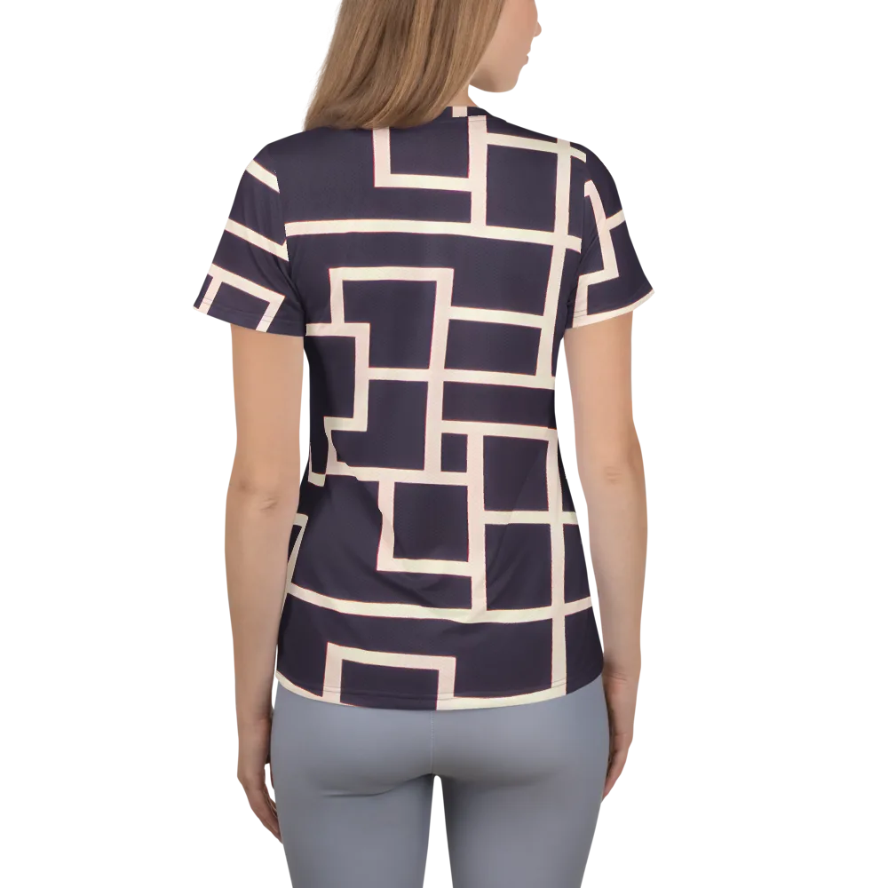 Gilded Gridlock on Women's Athletic T-Shirt — Back