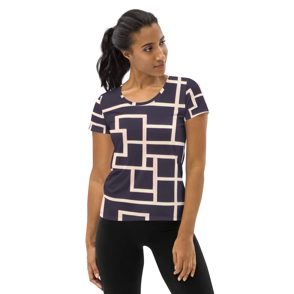 Gilded Gridlock on Women's Athletic T-Shirt — Front
