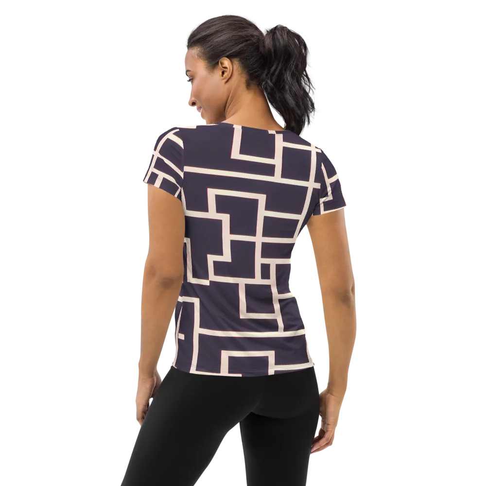 Gilded Gridlock on Women's Athletic T-Shirt — Back