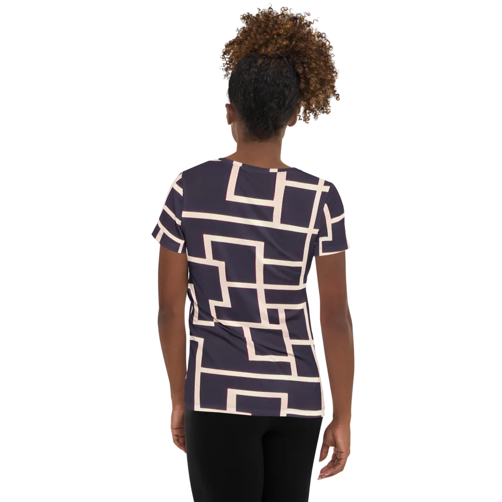 Gilded Gridlock on Women's Athletic T-Shirt — Back