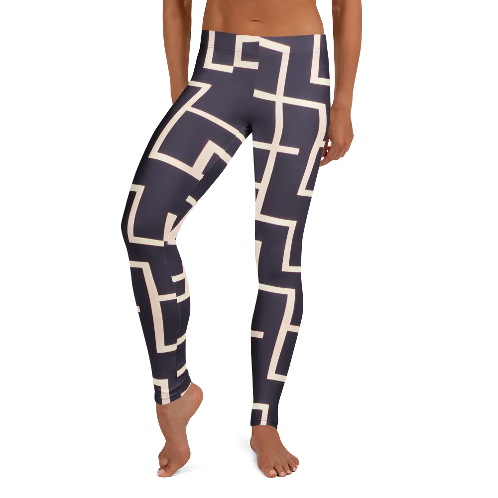 Gilded Gridlock on Leggings — Front