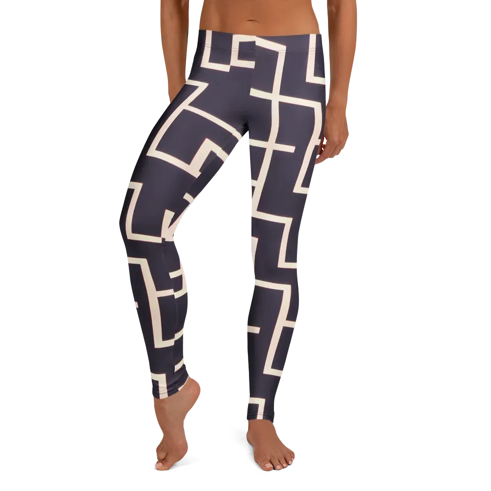 Gilded Gridlock on Leggings — Front
