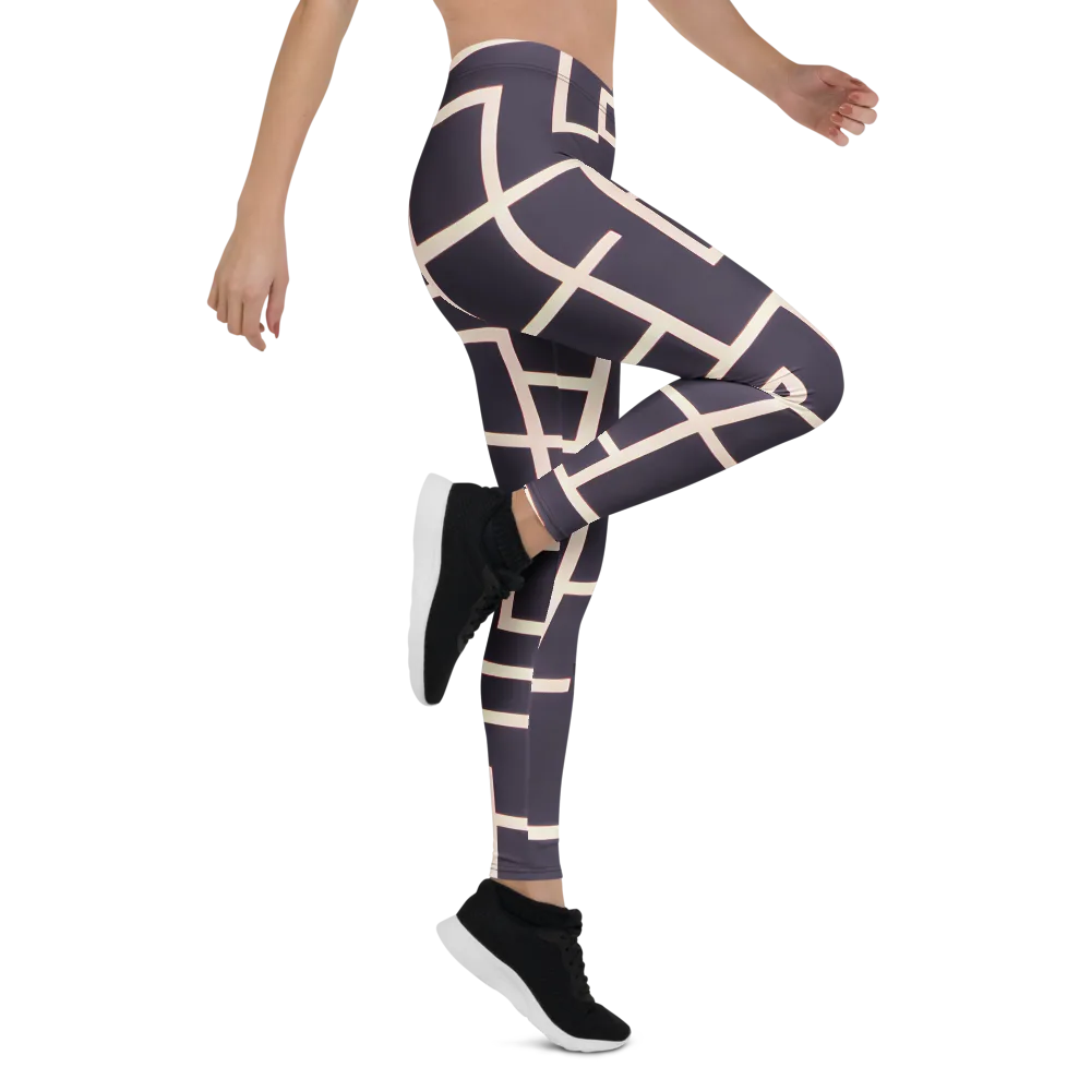 Gilded Gridlock on Leggings — Right