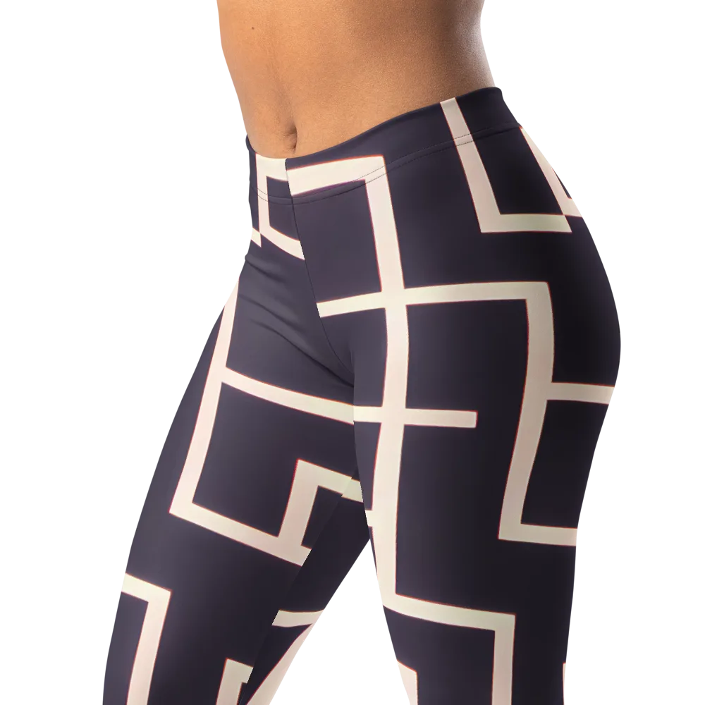 Gilded Gridlock on Leggings — Left Front