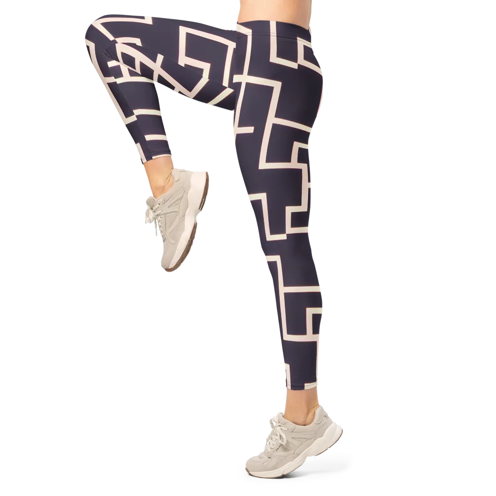 Gilded Gridlock on Leggings — Left