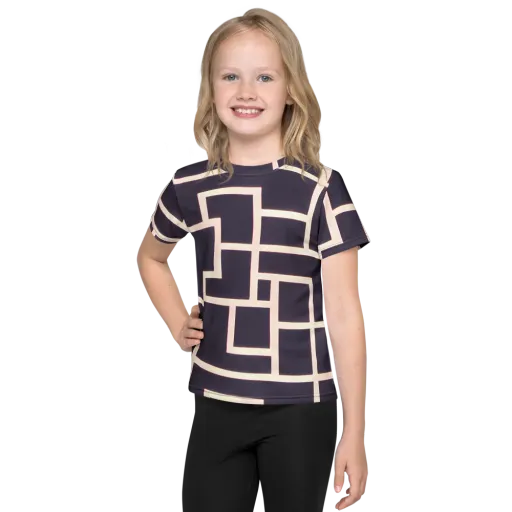 Gilded Gridlock on a Kids Crew Neck T-Shirt