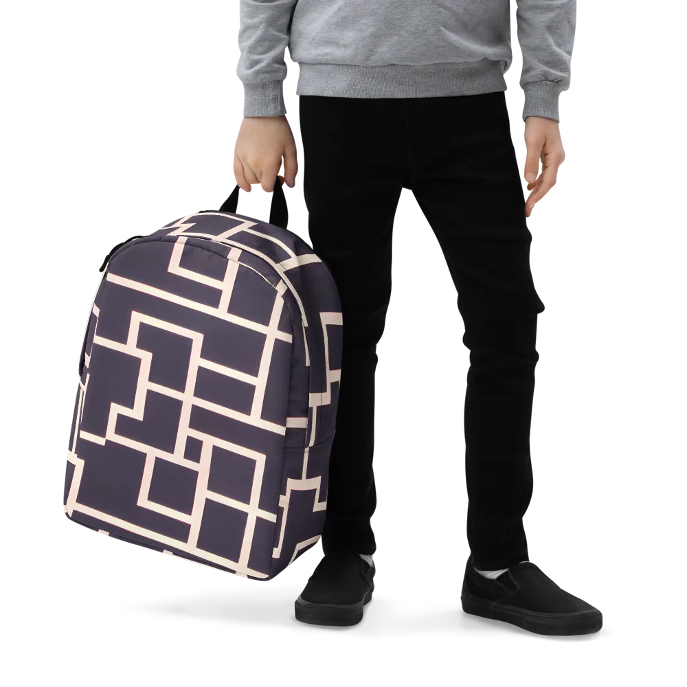 Gilded Gridlock on Minimalist Backpack — Zoomed-in