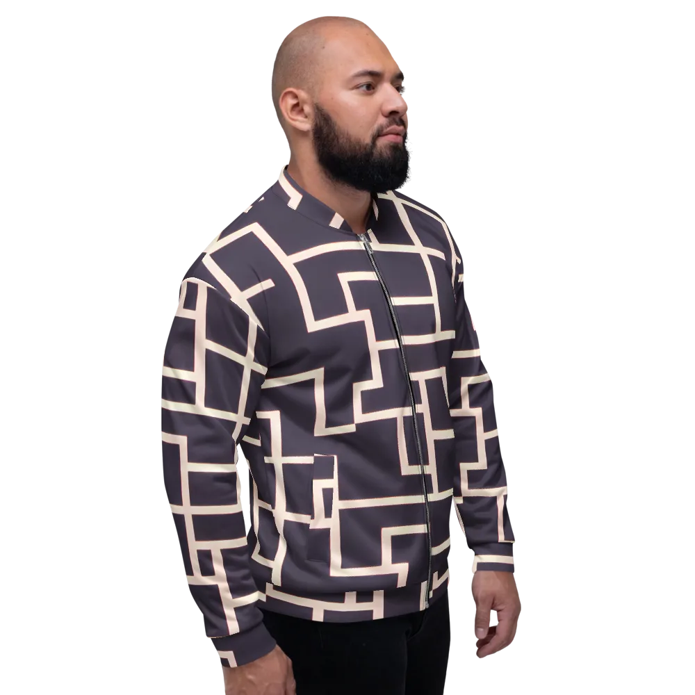 Gilded Gridlock on Bomber Jacket — Right