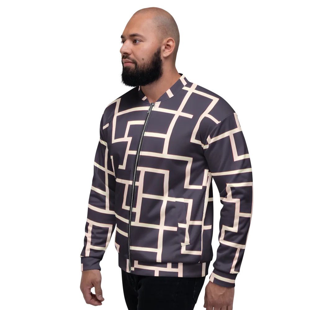 Gilded Gridlock on Bomber Jacket — Left