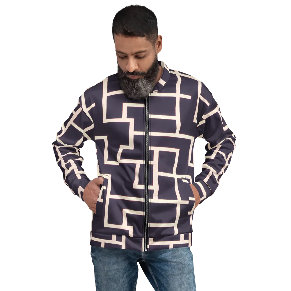 Gilded Gridlock on Bomber Jacket — Front