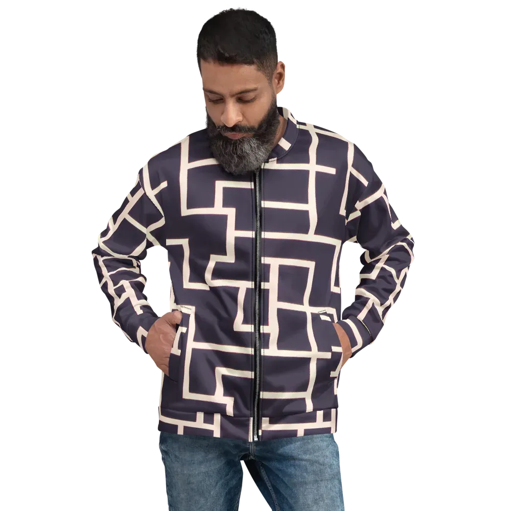 Gilded Gridlock on Bomber Jacket — Front