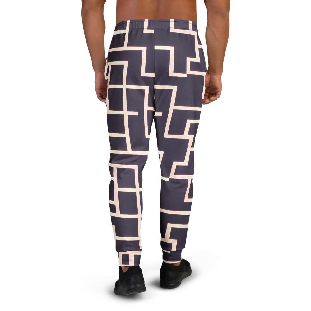 Gilded Gridlock on Men's Joggers — Back