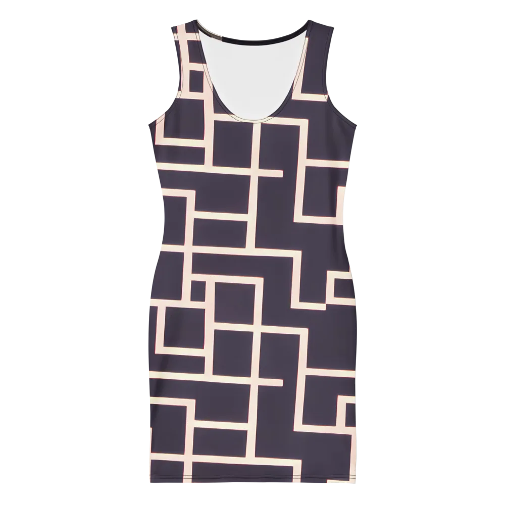 Gilded Gridlock on Bodycon Dress — Front