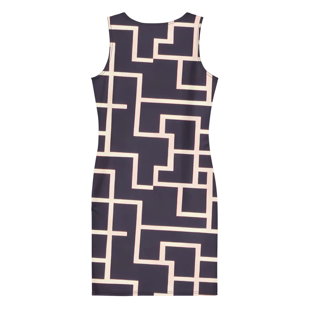 Gilded Gridlock on Bodycon Dress — Back