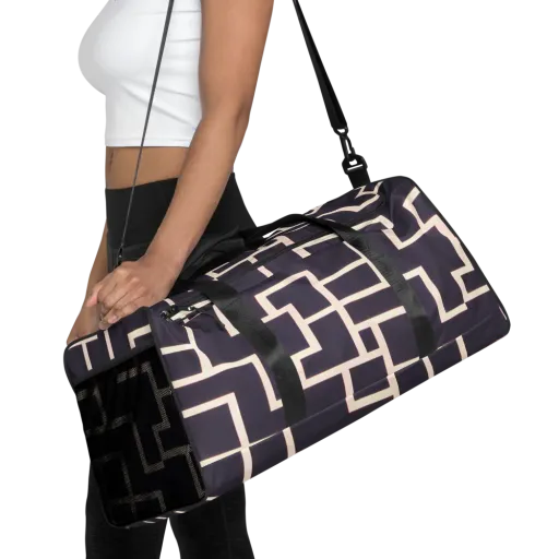 Gilded Gridlock on a Duffle Bag
