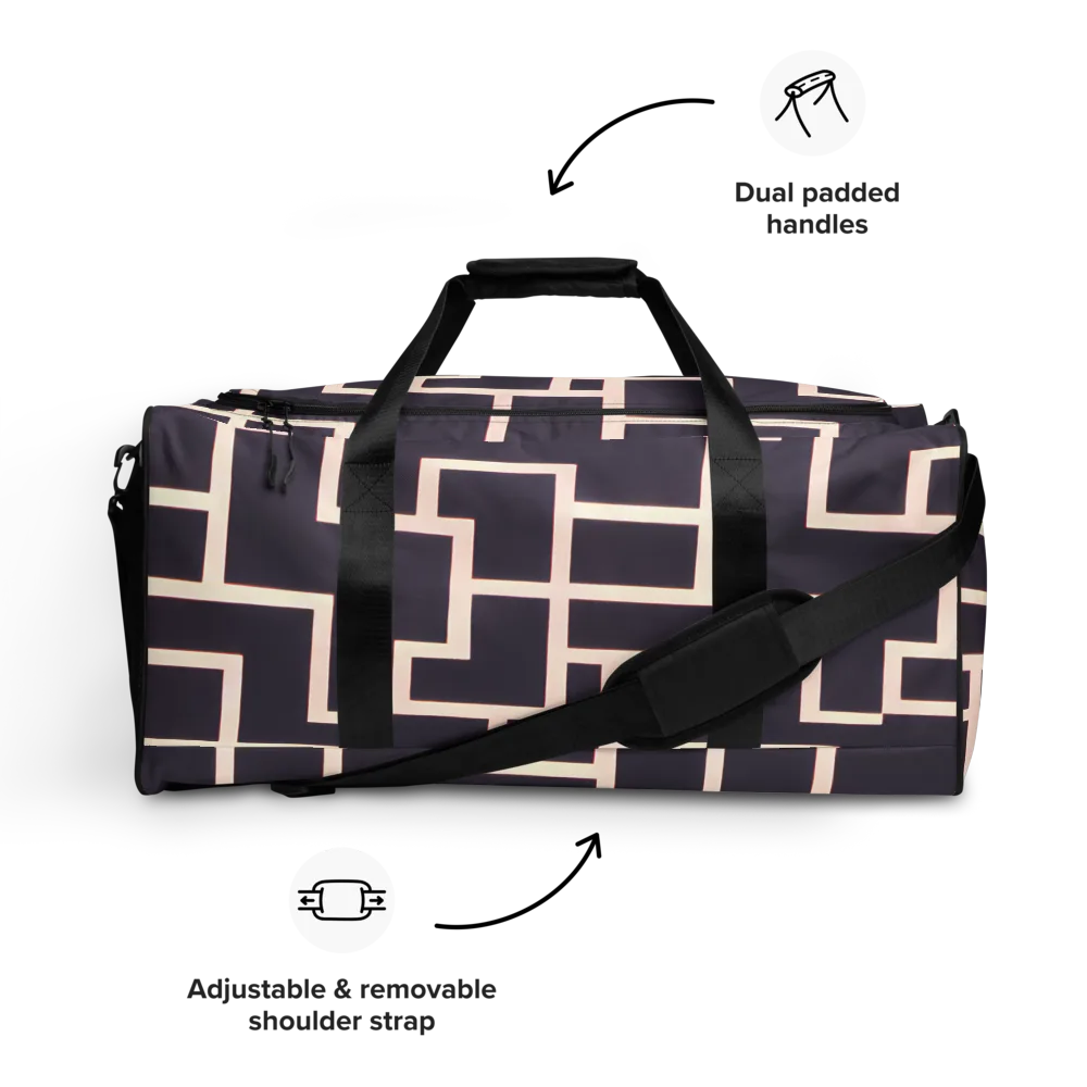 Gilded Gridlock on Duffle Bag — Front