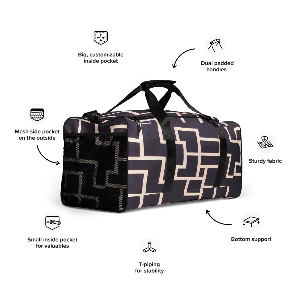 Gilded Gridlock on Duffle Bag — Right Front