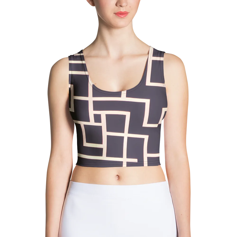 Gilded Gridlock on Crop Top — Front