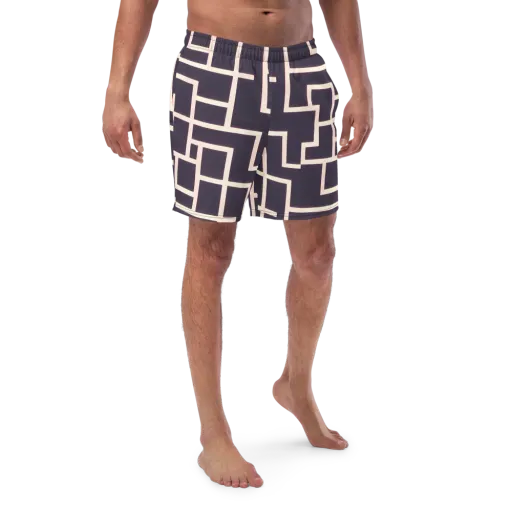 Gilded Gridlock on a Swim Trunks