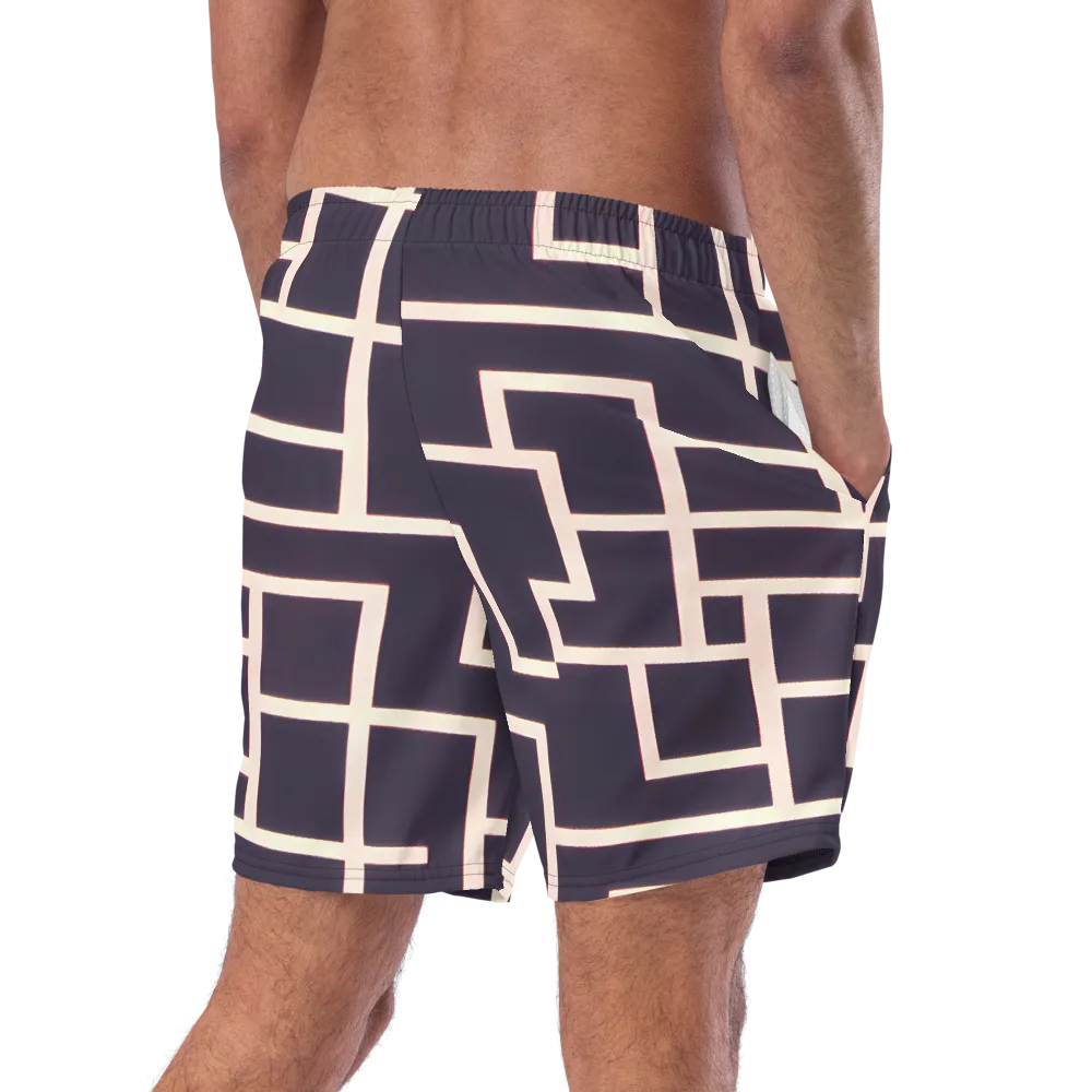 Gilded Gridlock on Swim Trunks — Right Back