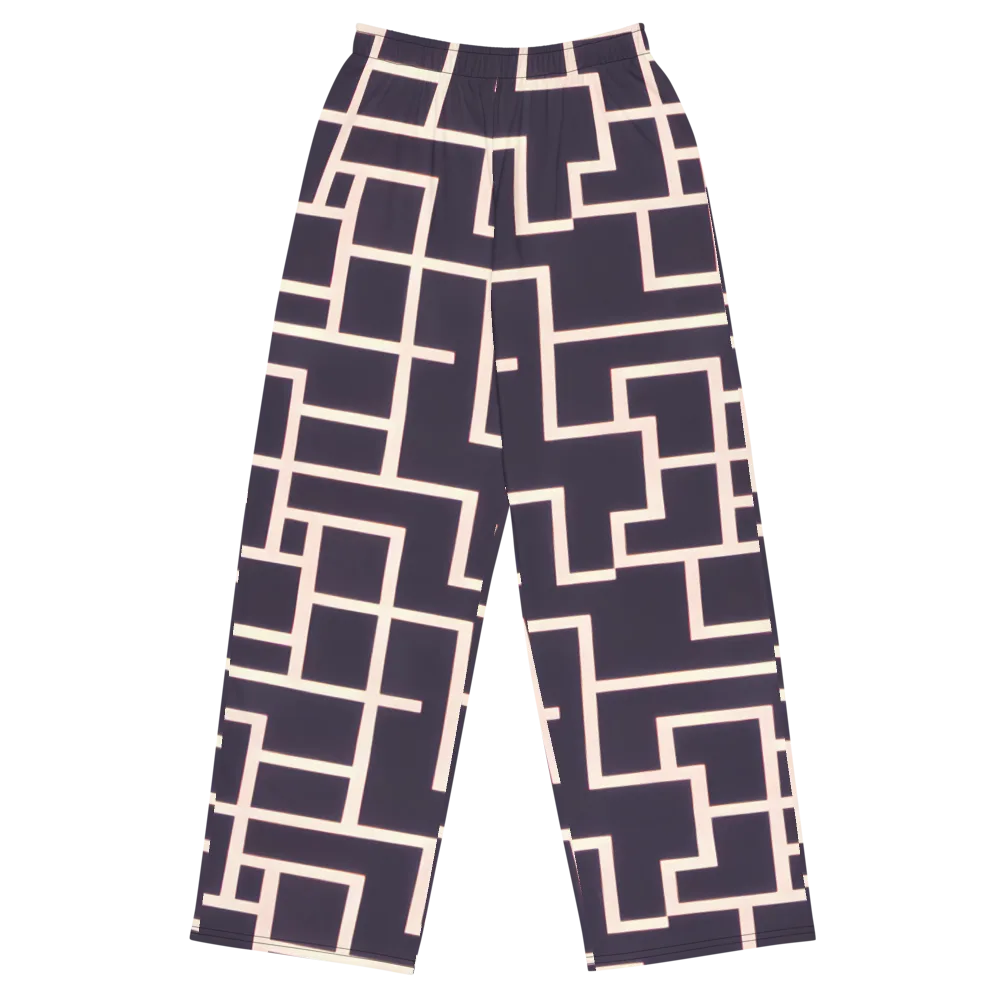 Gilded Gridlock on Wide-Leg Pants — Front