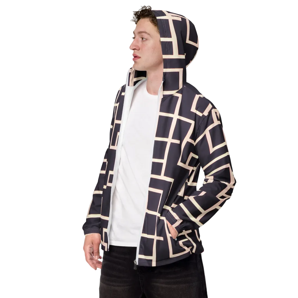 Gilded Gridlock on Men's Windbreaker — Left Front