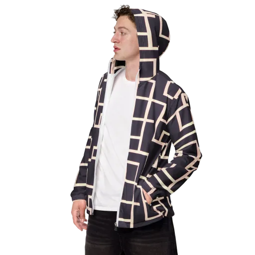 Gilded Gridlock on a Men's Windbreaker