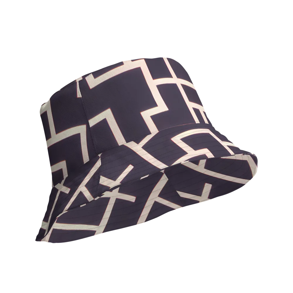 Gilded Gridlock on Reversible Bucket Hat — Product details Outside