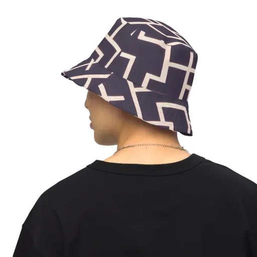Gilded Gridlock on a Reversible Bucket Hat