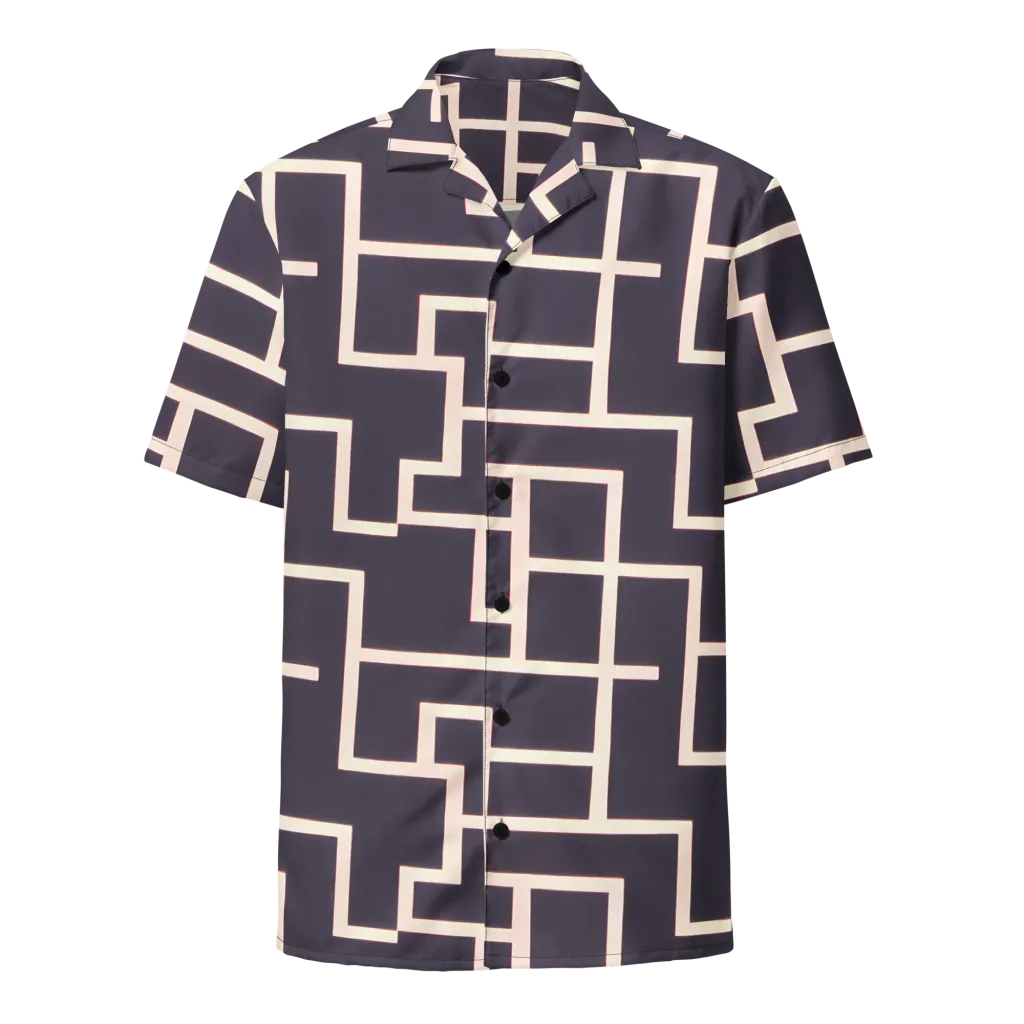 Gilded Gridlock on Button Shirt — Front