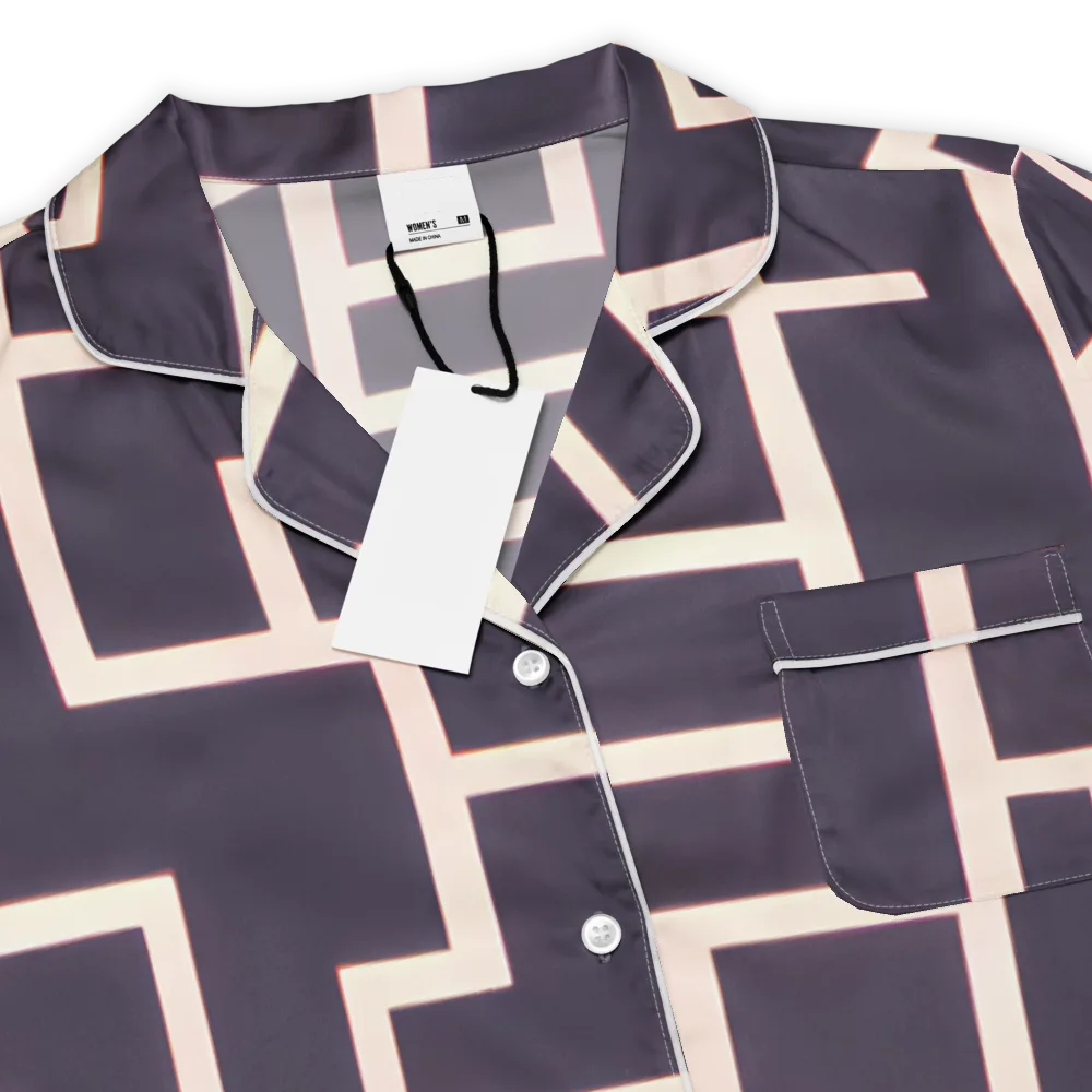 Gilded Gridlock on Women's Short Sleeve Pajama Top — Product details